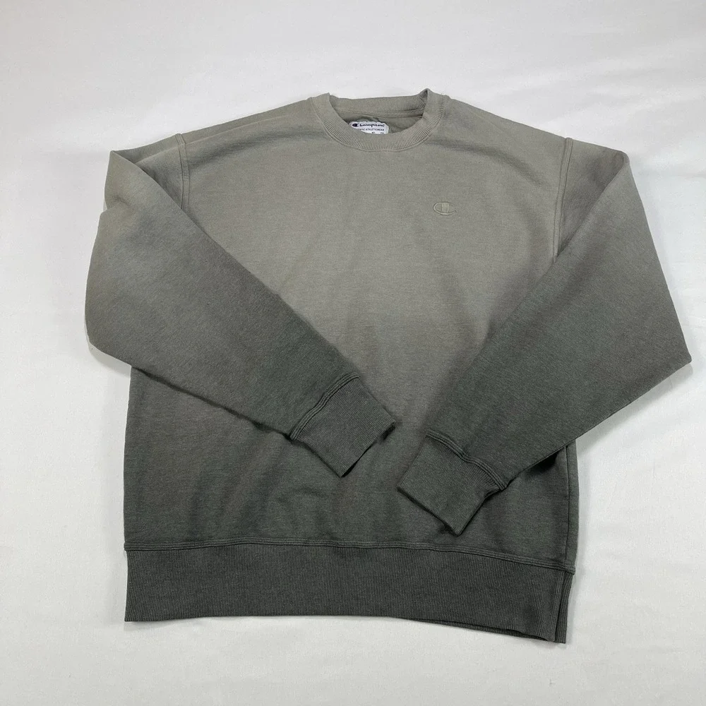 Champion Sweatshirt Dip Dye Men's Large Fleece Crew Neck Long Sleeve Pullover - Picture 5 of 14